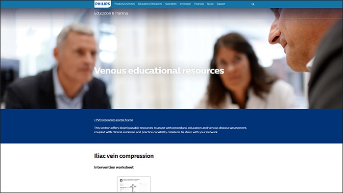 Portal für Schulung zu venösen Verfahren