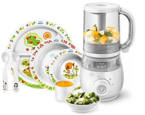 Produkte zur Nahrungszubereitung für Kleinkinder: Babynahrungszubereiter und Geschirr von Philips Avent