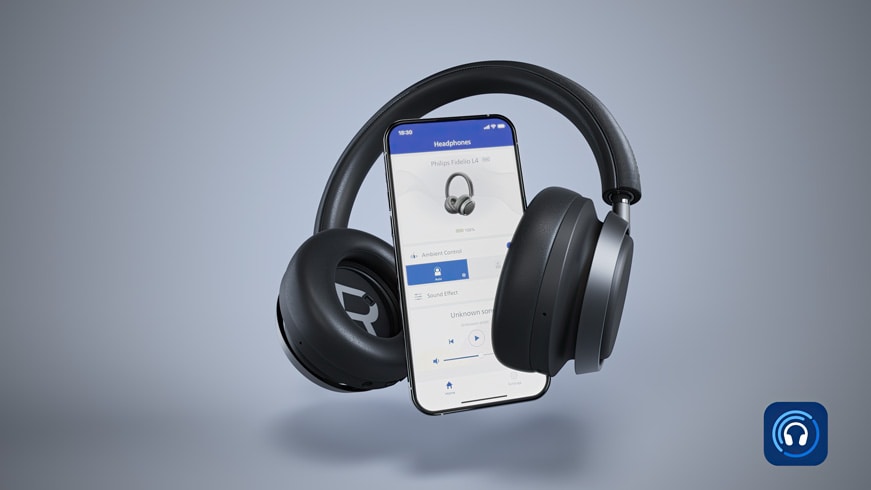 L4 Fidelio Kopfhörer mit Verbindung zur Philips Headphones App