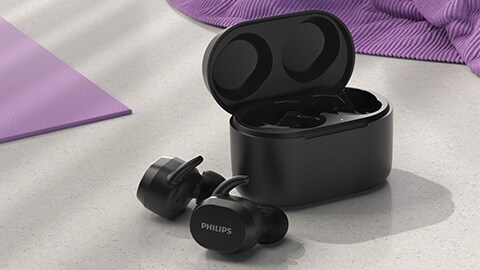 True Wireless Kopfhörer mit Ladetasche