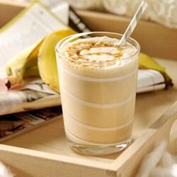 Erdnussbutter-Bananen-Leinsamen-Smoothie