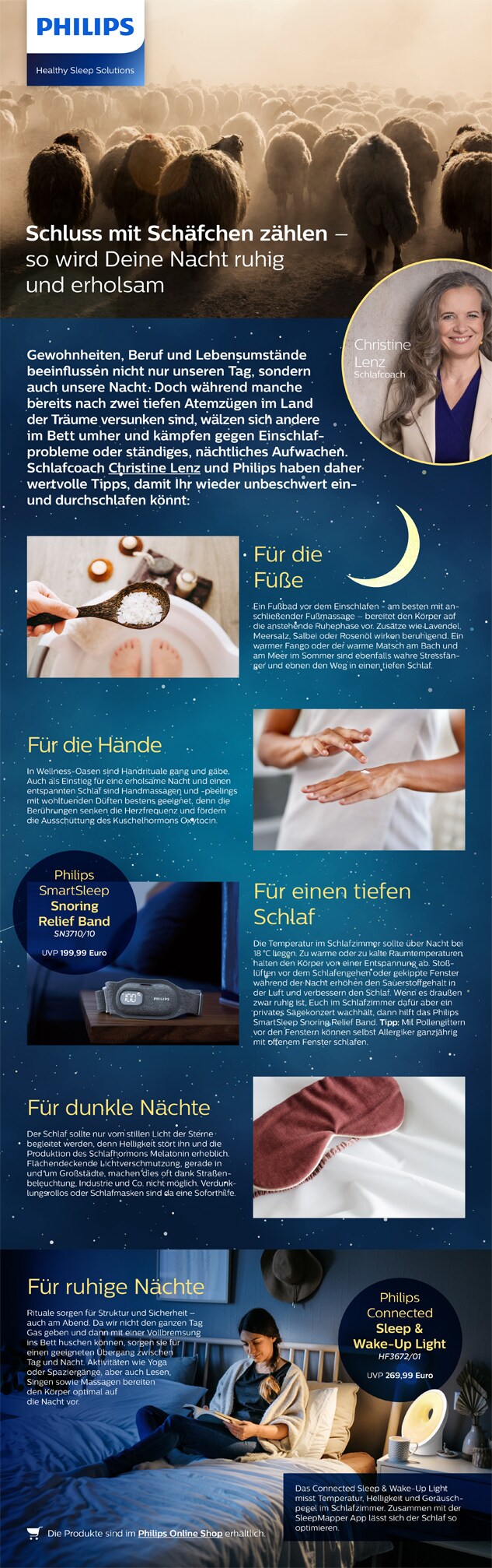 Philips Themensheet Schlaftipps