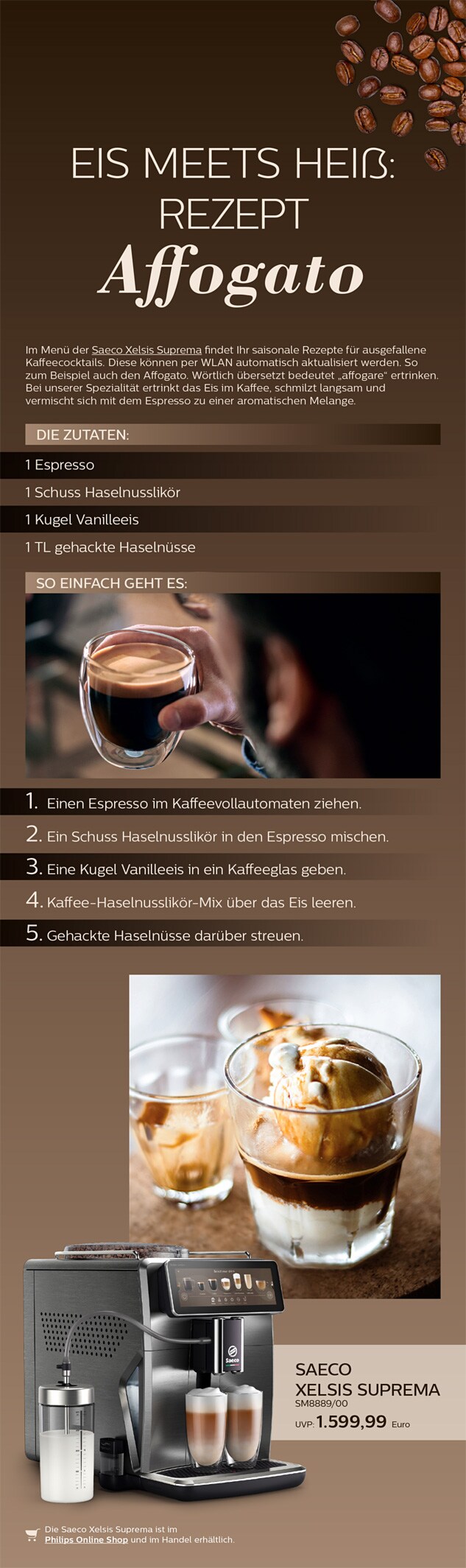Philips Themensheet Saeco Xelsis Suprema: Rezept Affogato