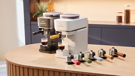 Philips Baristina Serie und Siebträger