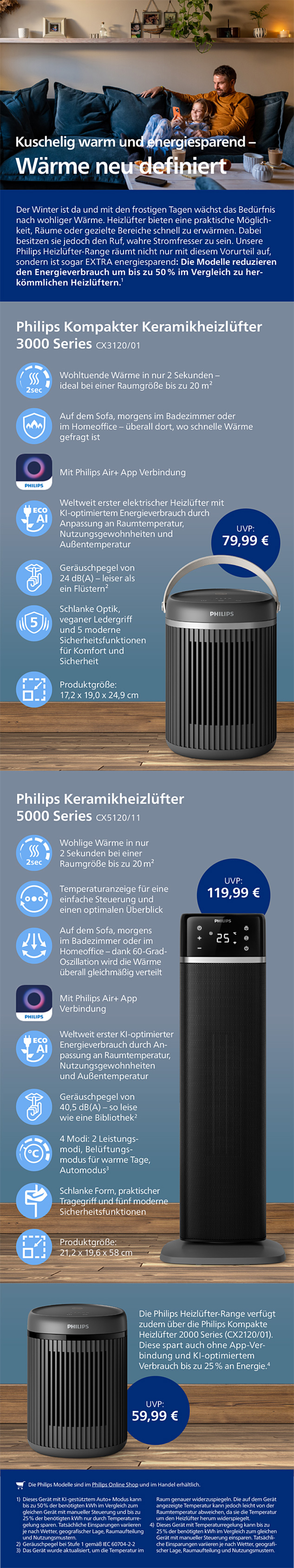 Philips Themensheet Philips Heizl&uuml;fter Range